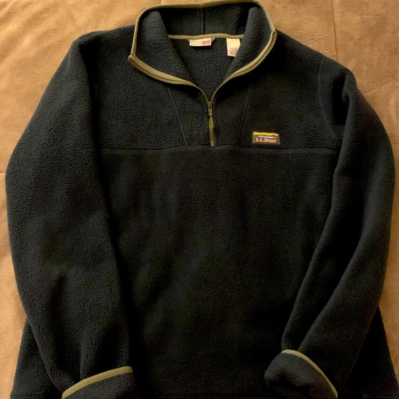L.L. Bean Forest Green Quarter-Zip - Picture 1 of 2